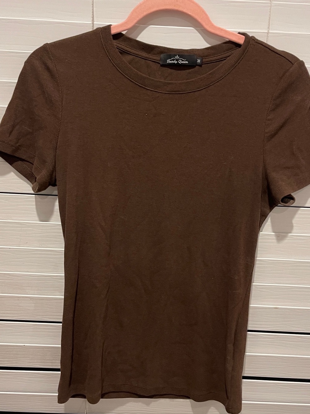 Men's Brown Crew Neck Short Sleeve Shirt